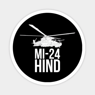 Mi-24 Hind helicopter gunship white version Magnet